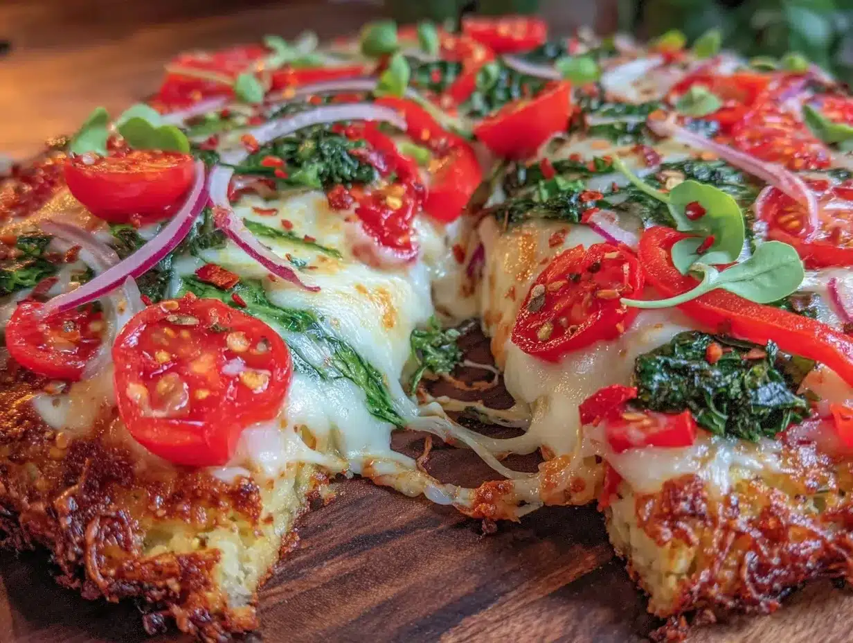 crispy low-glycemic cauliflower crust pizza preparation steps