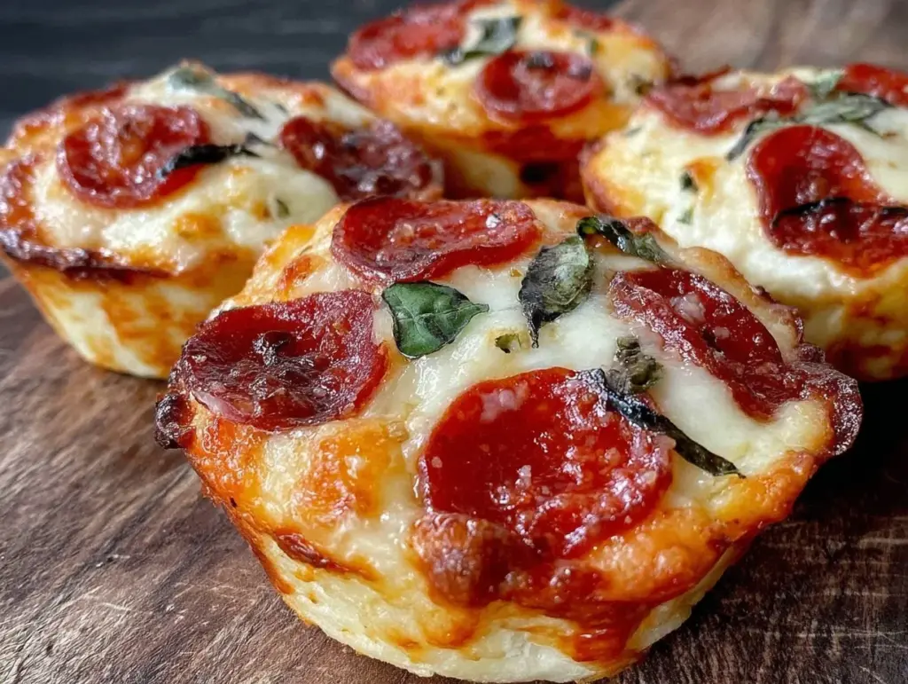 crispy mini pepperoni pizza cups - featured image