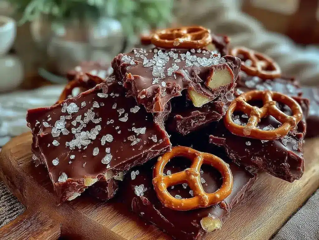 dark chocolate covered potato chips bark - featured image