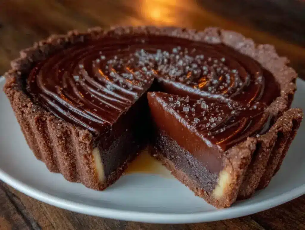 dark chocolate orange tart - featured image
