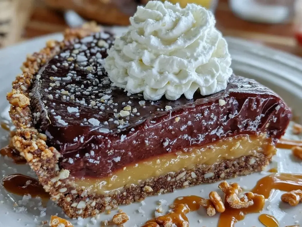 dark chocolate pretzel pie - featured image