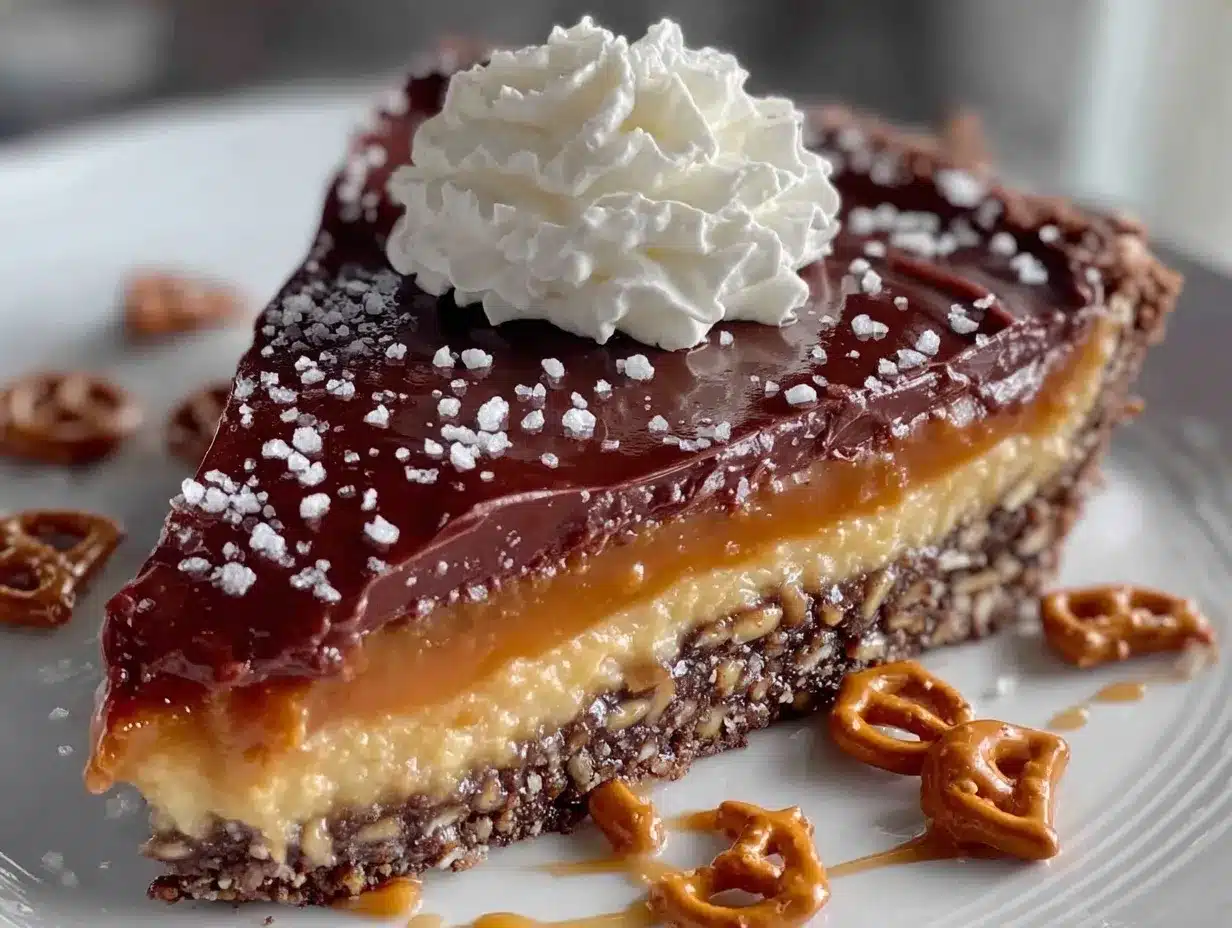 dark chocolate pretzel pie preparation steps