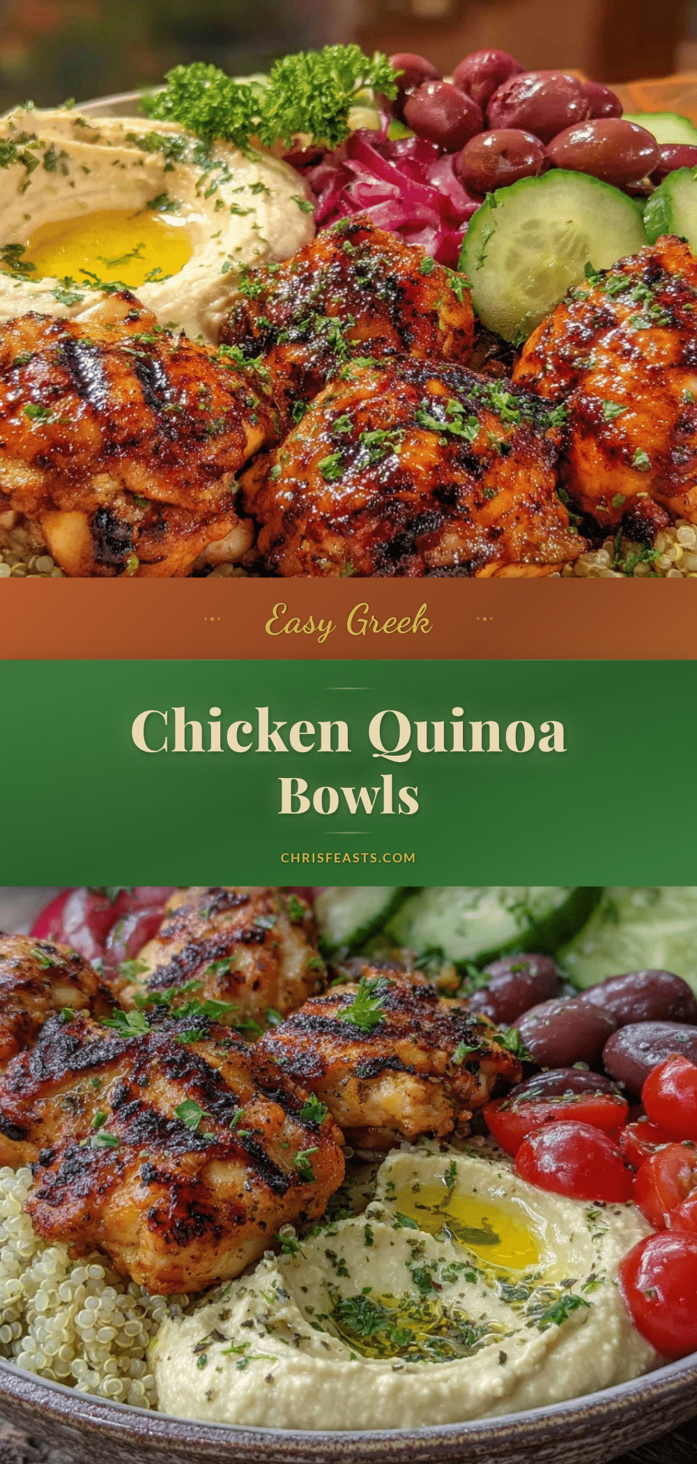 Easy Greek Chicken Quinoa Meal Prep Bowls recipe