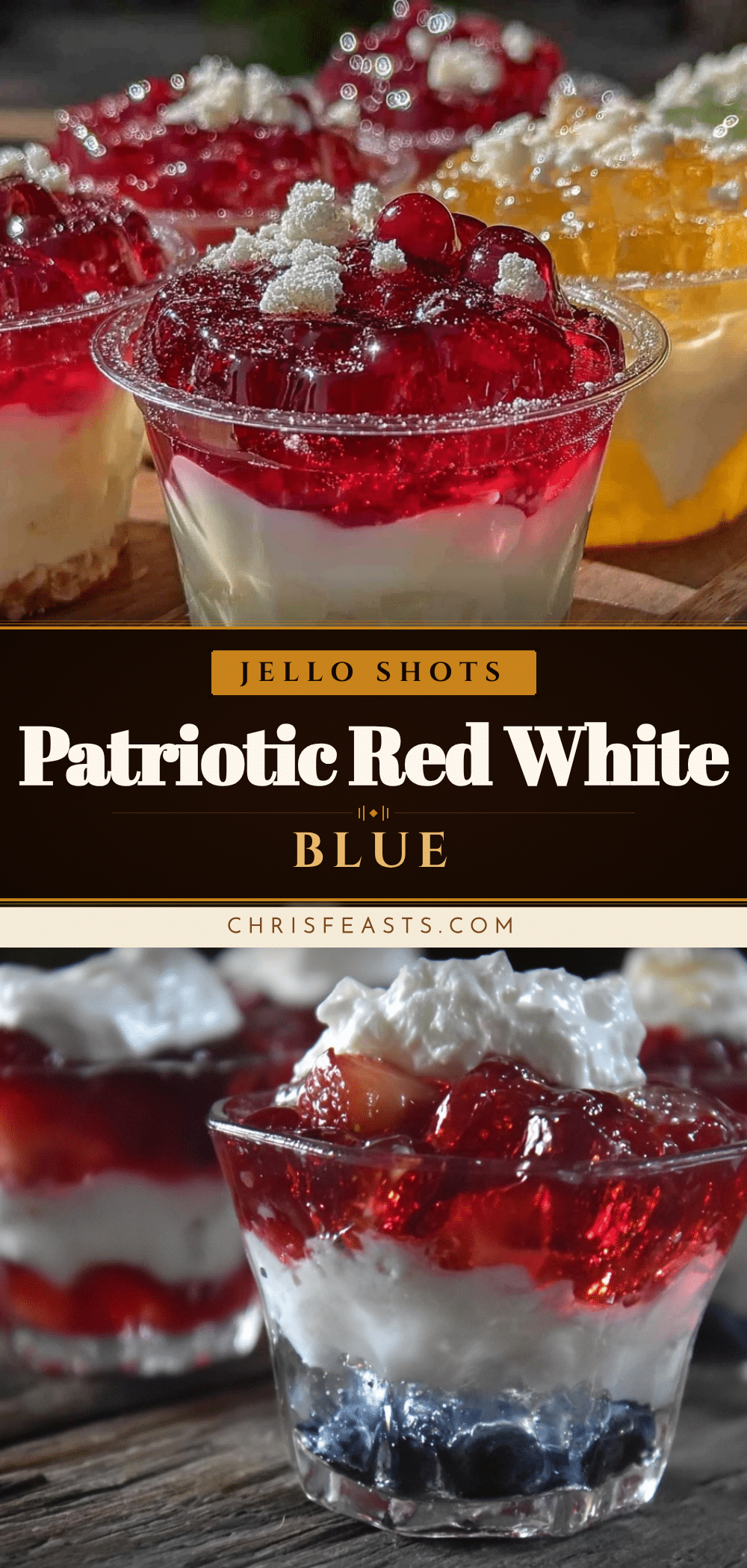 festive red white and blue jello shots recipe