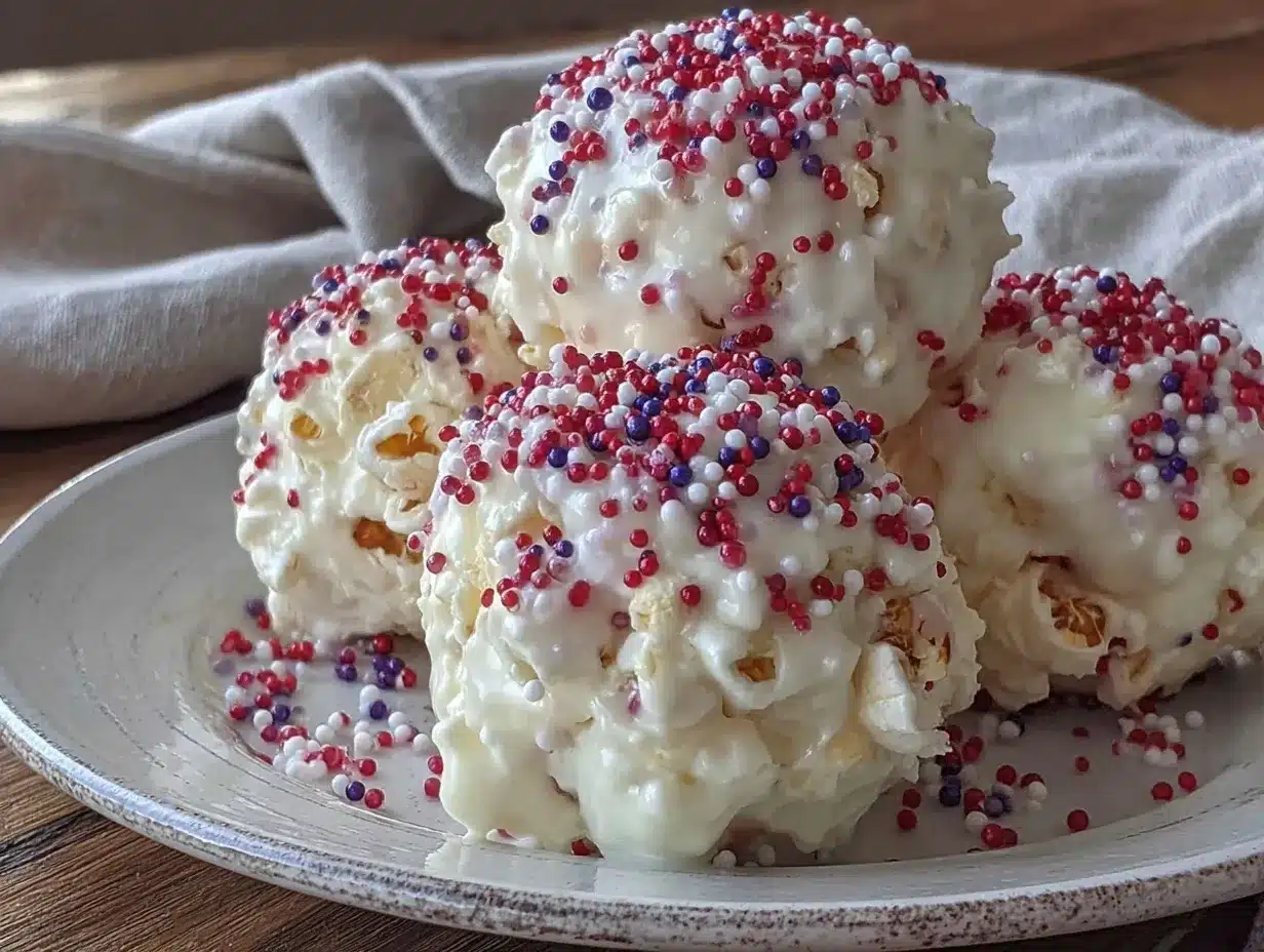 festive red white and blue popcorn balls preparation steps