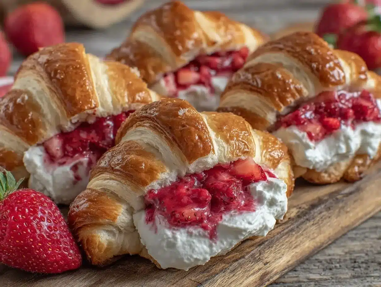 fluffy strawberry shortcake stuffed crescent rolls preparation steps
