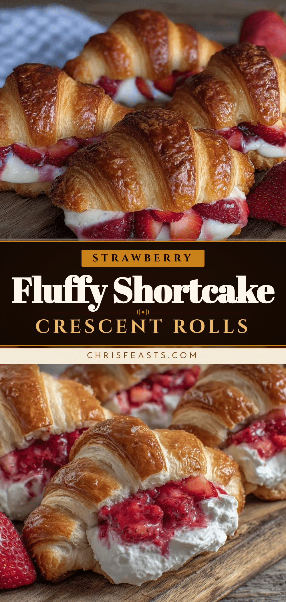fluffy strawberry shortcake stuffed crescent rolls recipe