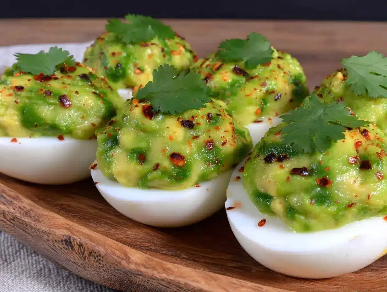 fresh avocado deviled eggs preparation steps
