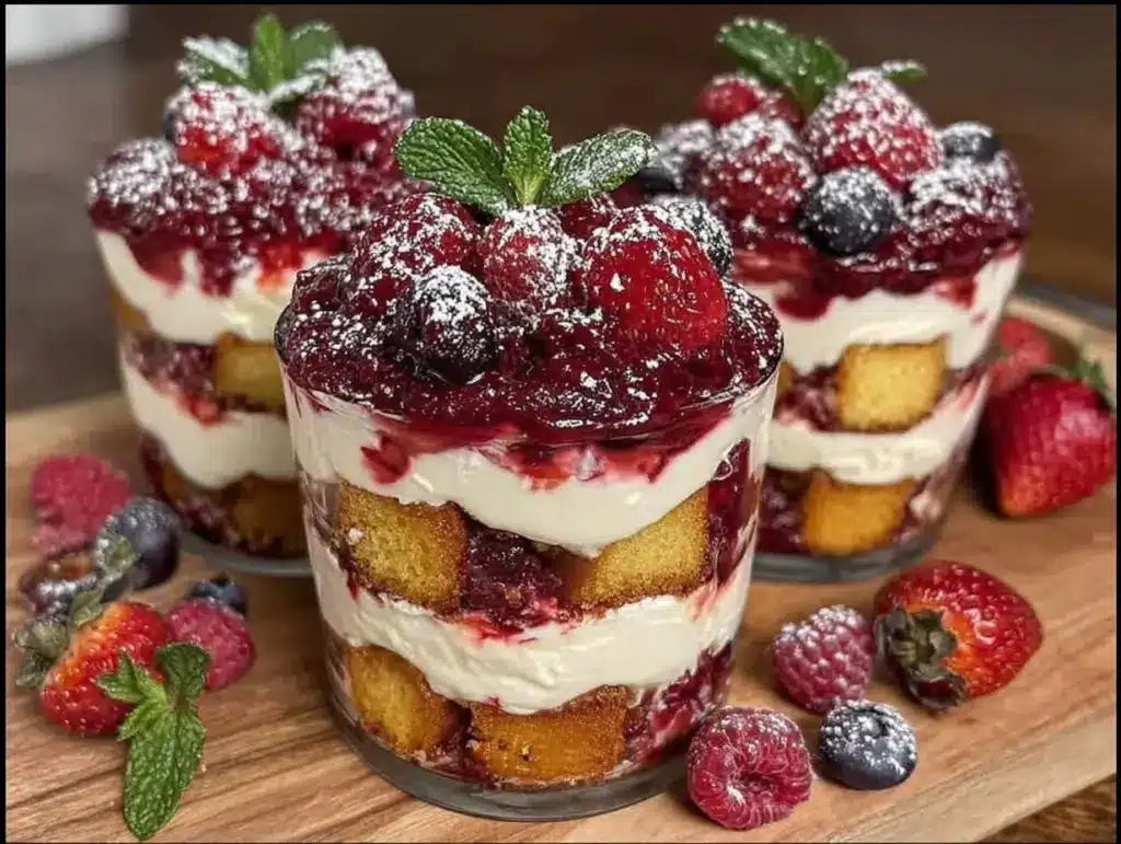 fresh mini berry trifle cups - featured image
