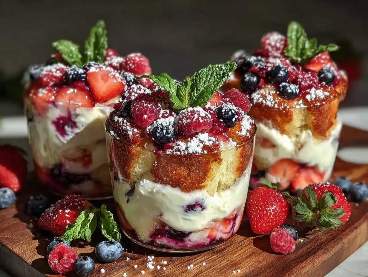 fresh mini berry trifle cups preparation steps
