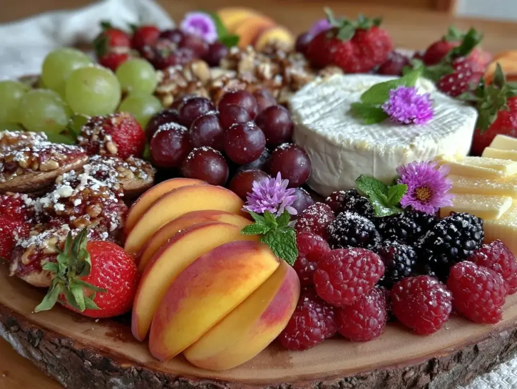 fresh summer fruit and cheese grazing board - featured image