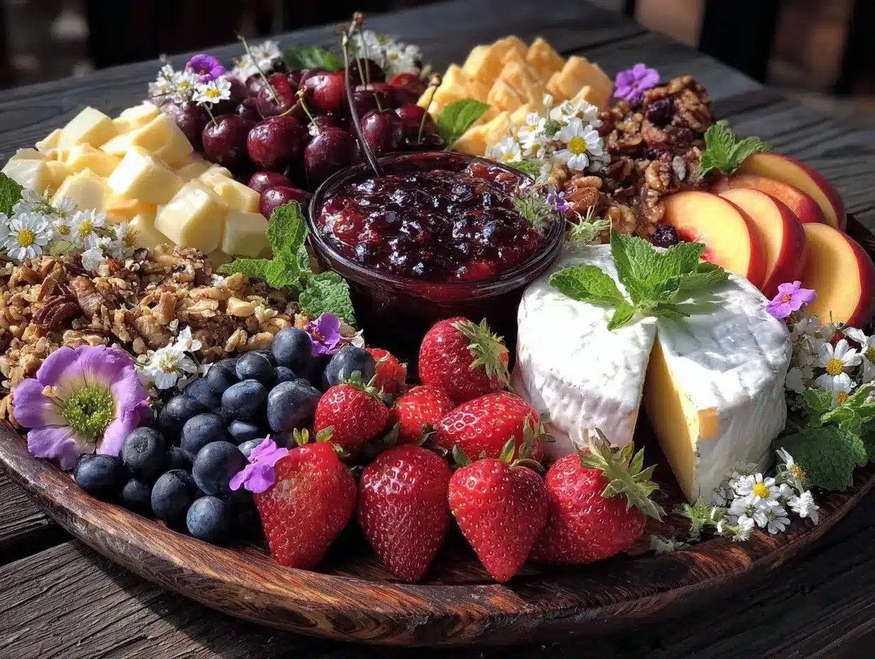 fresh summer fruit and cheese grazing board preparation steps