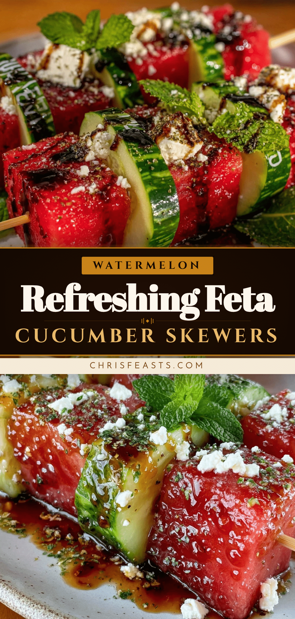 fresh watermelon feta cucumber skewers recipe