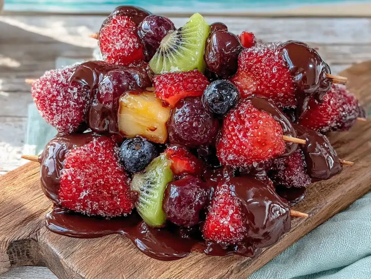 frozen fruit kabobs preparation steps