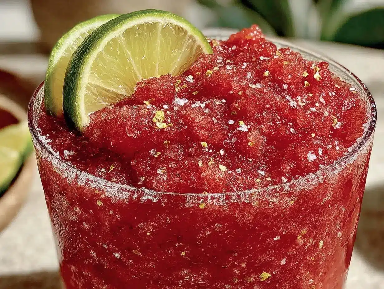 frozen watermelon margarita slushie preparation steps