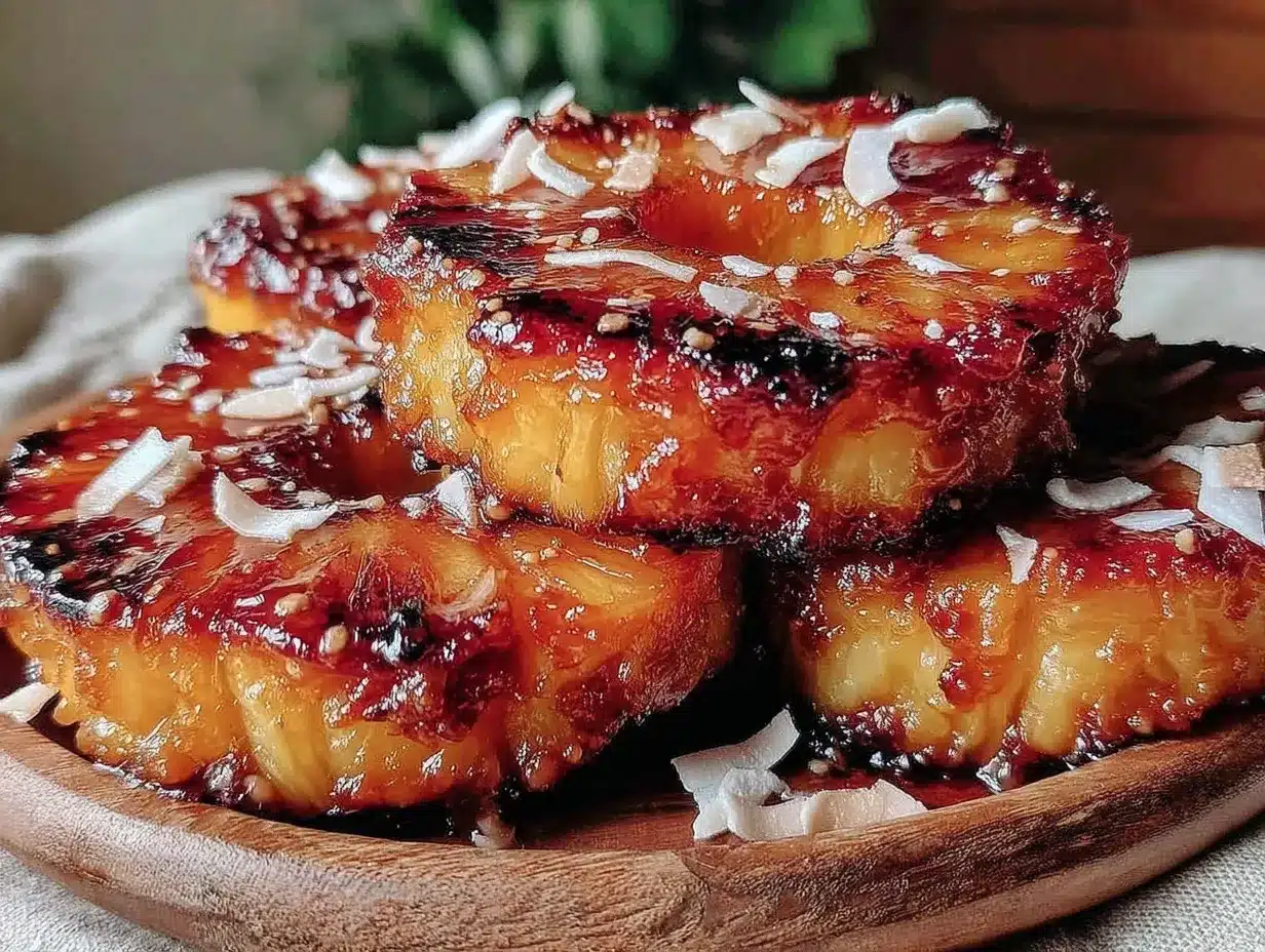 grilled caramelized pineapple preparation steps