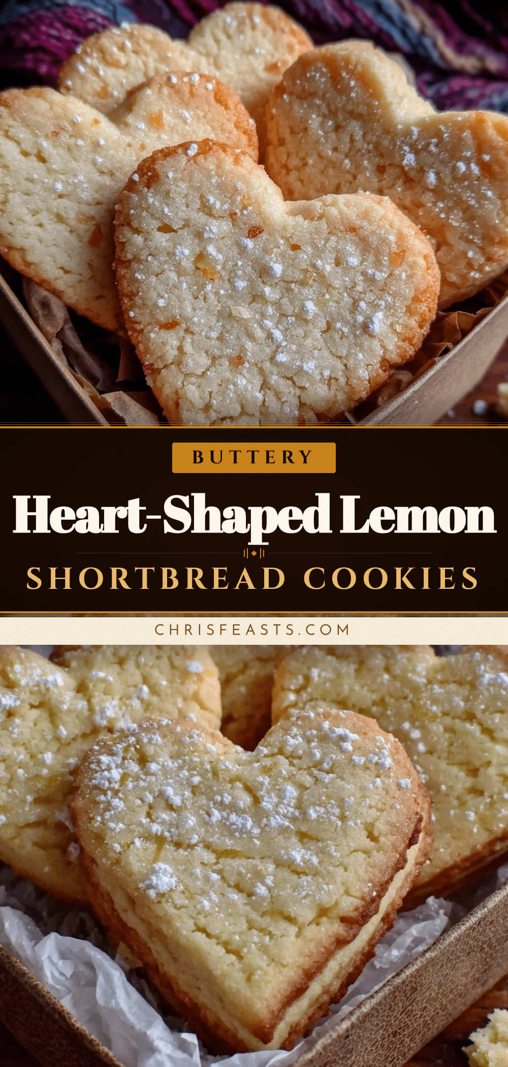 heart-shaped lemon shortbread cookies recipe