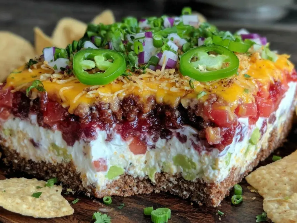 layered taco dip - featured image