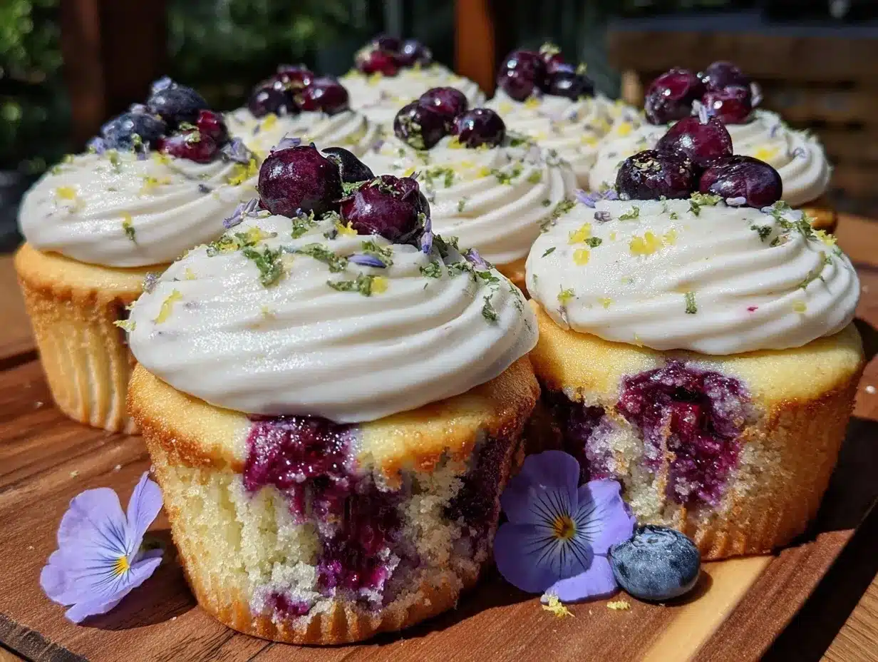 lemon blueberry cupcakes preparation steps