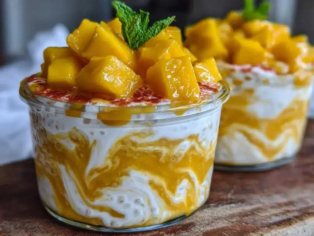 mango chia pudding parfait - featured image