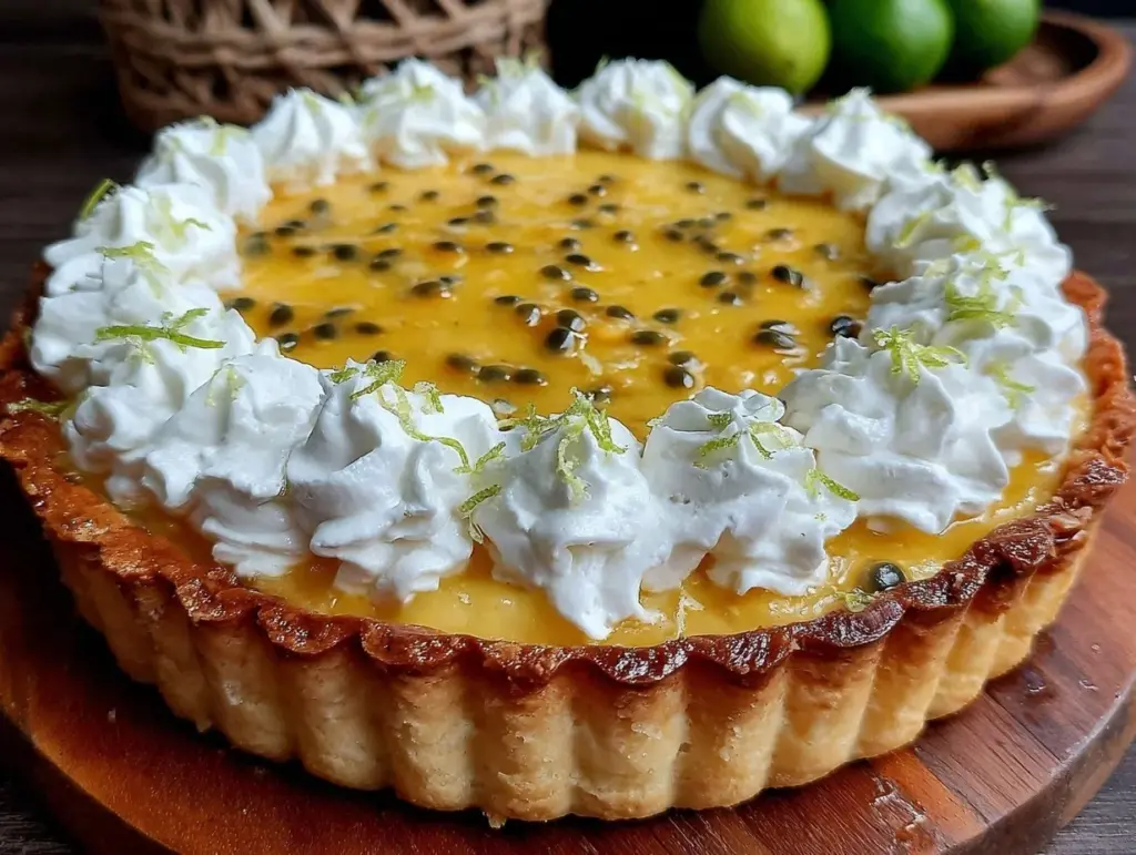 mango passion fruit tart - featured image
