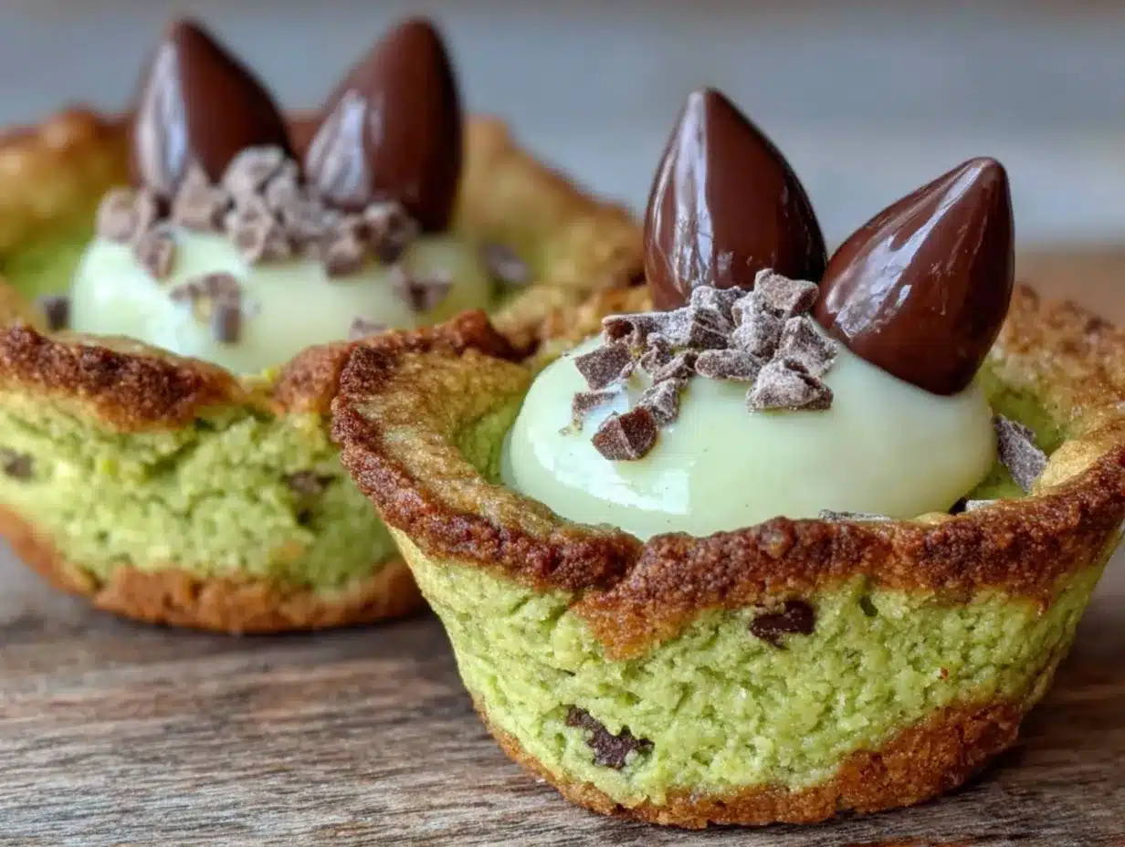 Matcha Baby Yoda Cookie Cups preparation steps