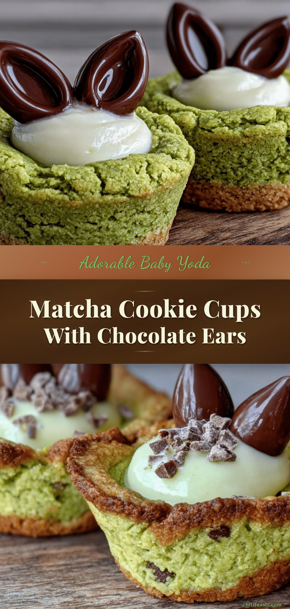 Matcha Baby Yoda Cookie Cups recipe