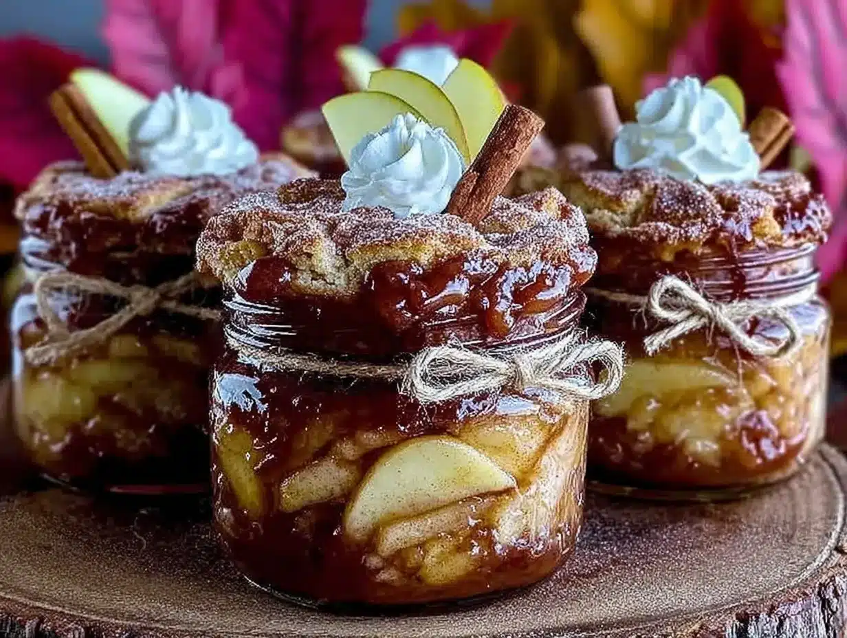 mini mason jar apple pie preparation steps