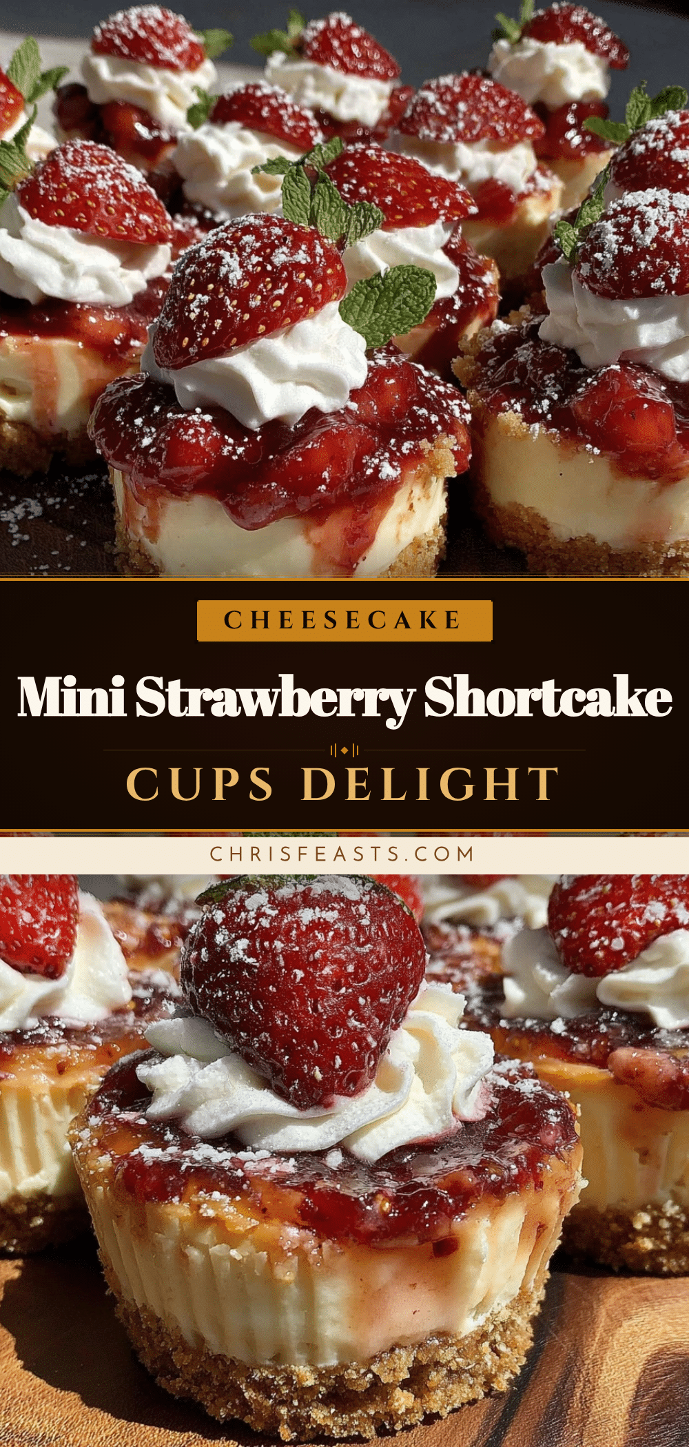 mini strawberry shortcake cheesecake cups recipe
