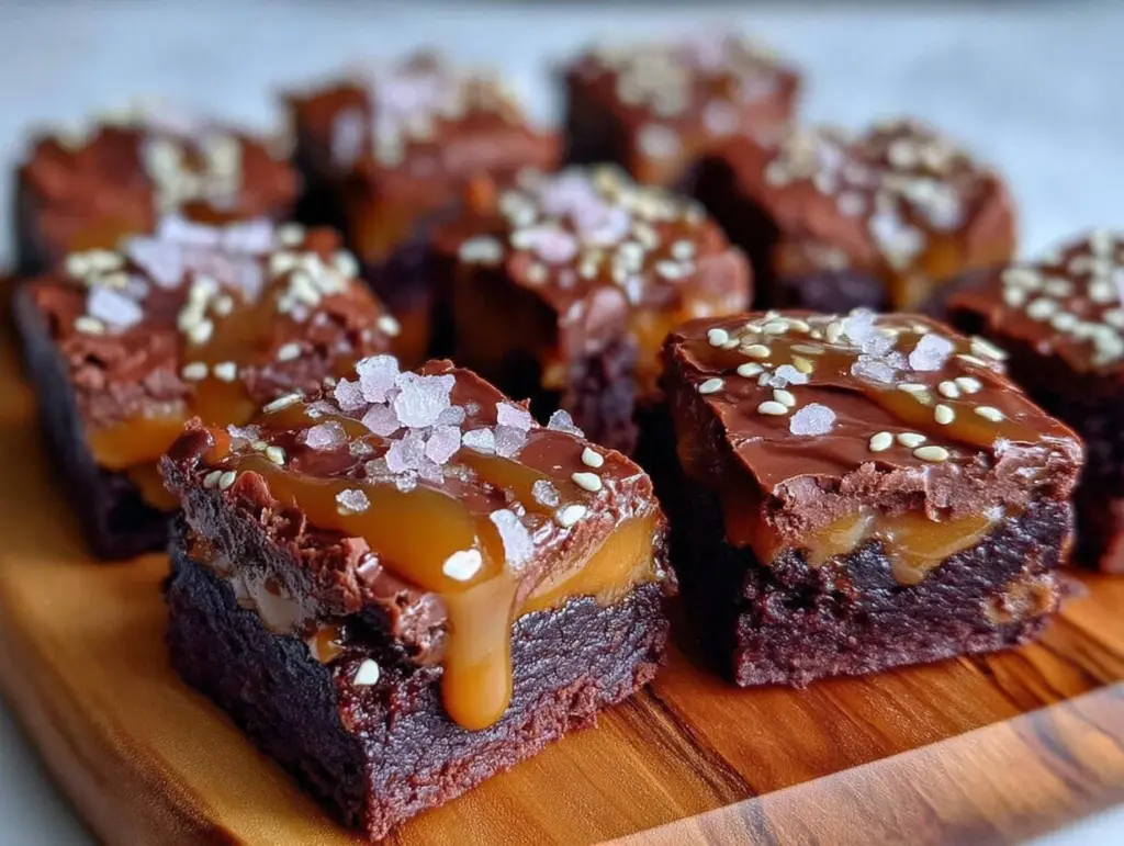 miso caramel fudge brownies - featured image