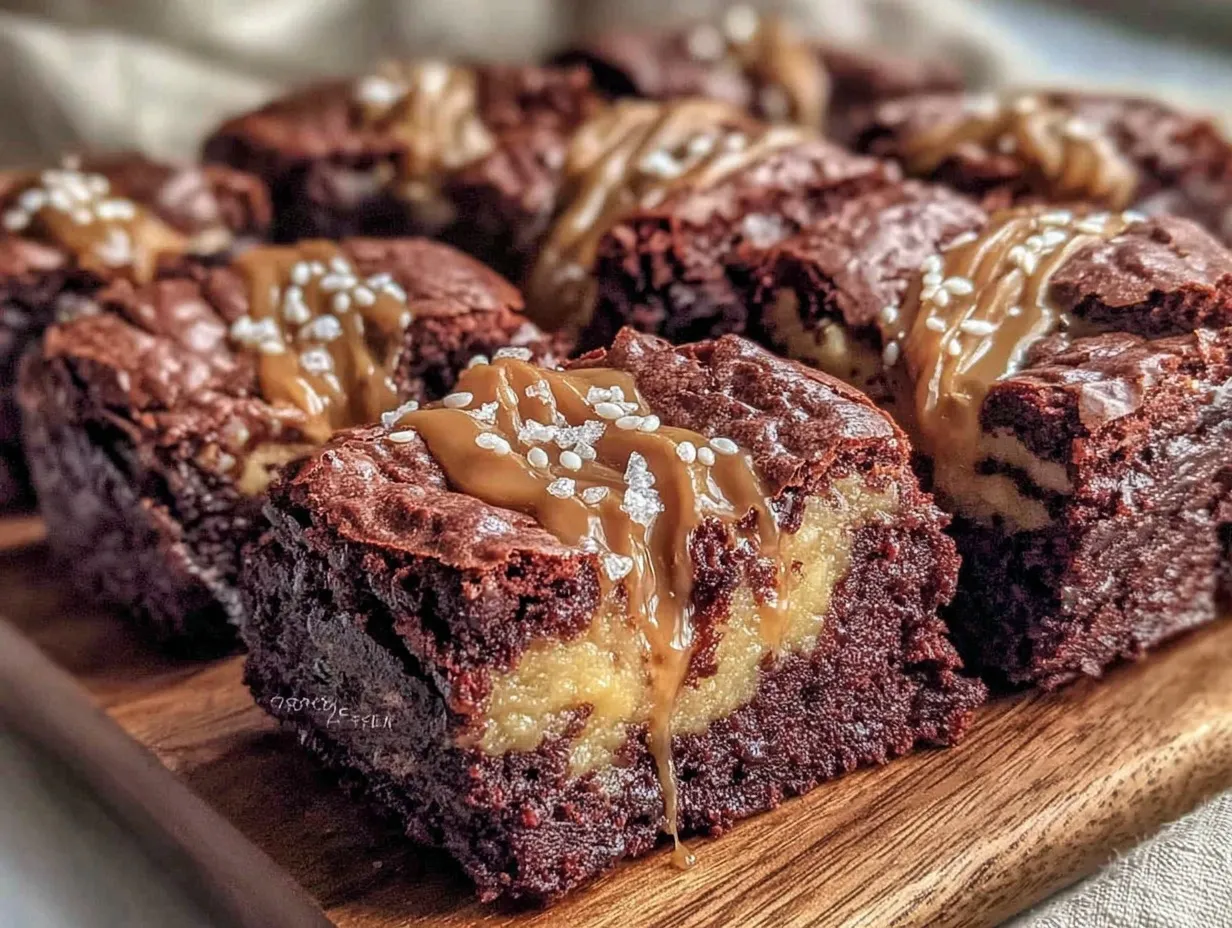 miso caramel fudge brownies preparation steps