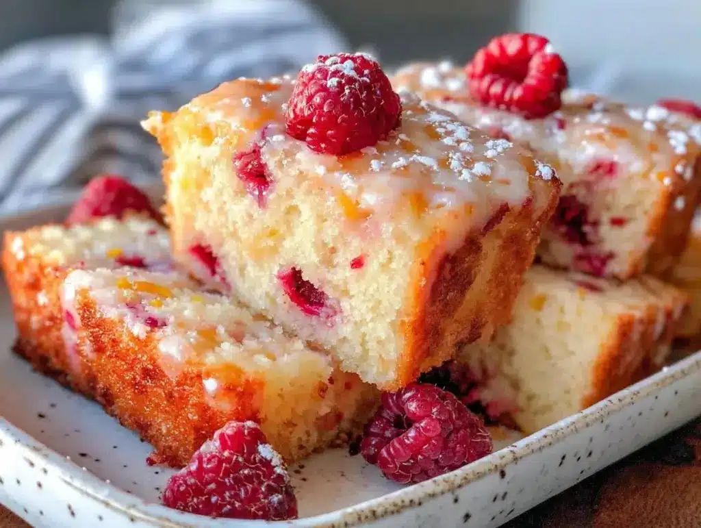 moist raspberry lemon olive oil cake - featured image
