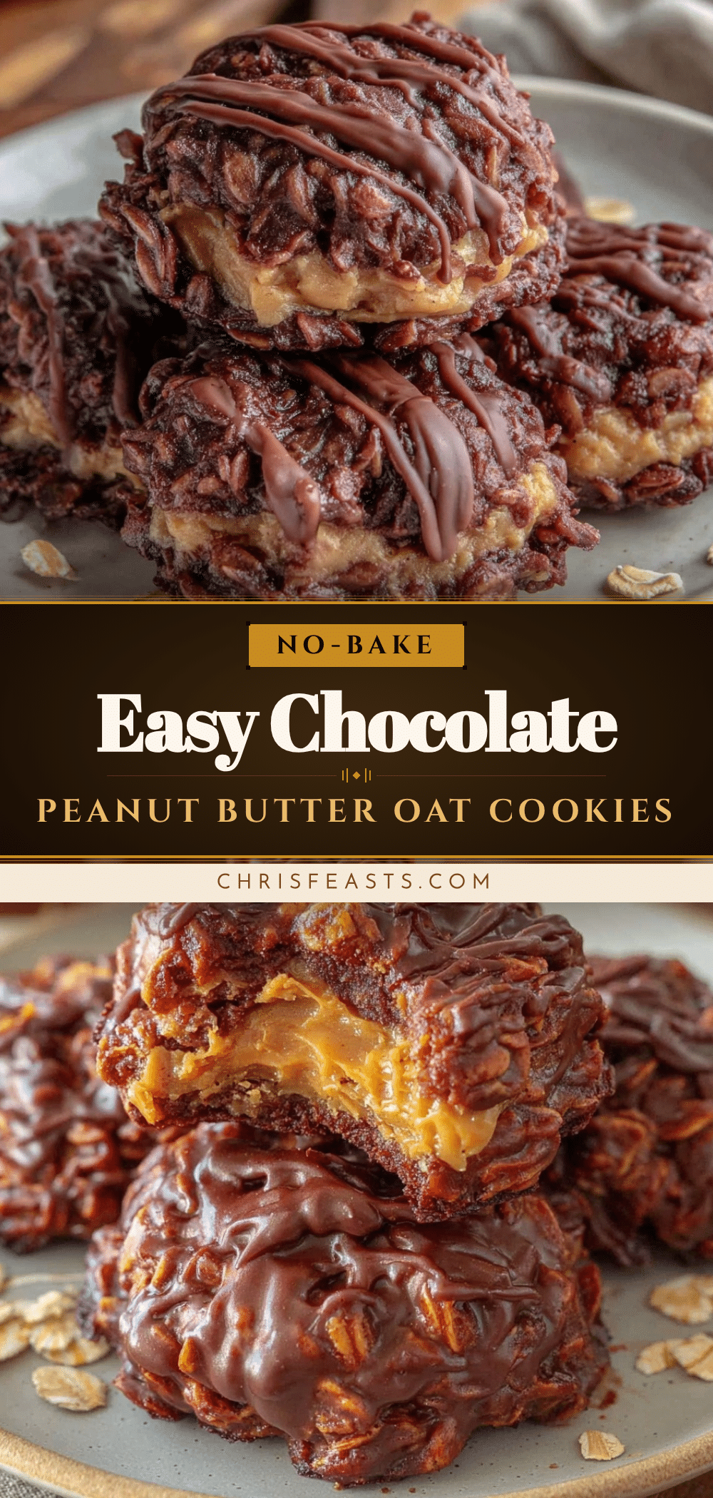no-bake chocolate peanut butter oat cookies recipe