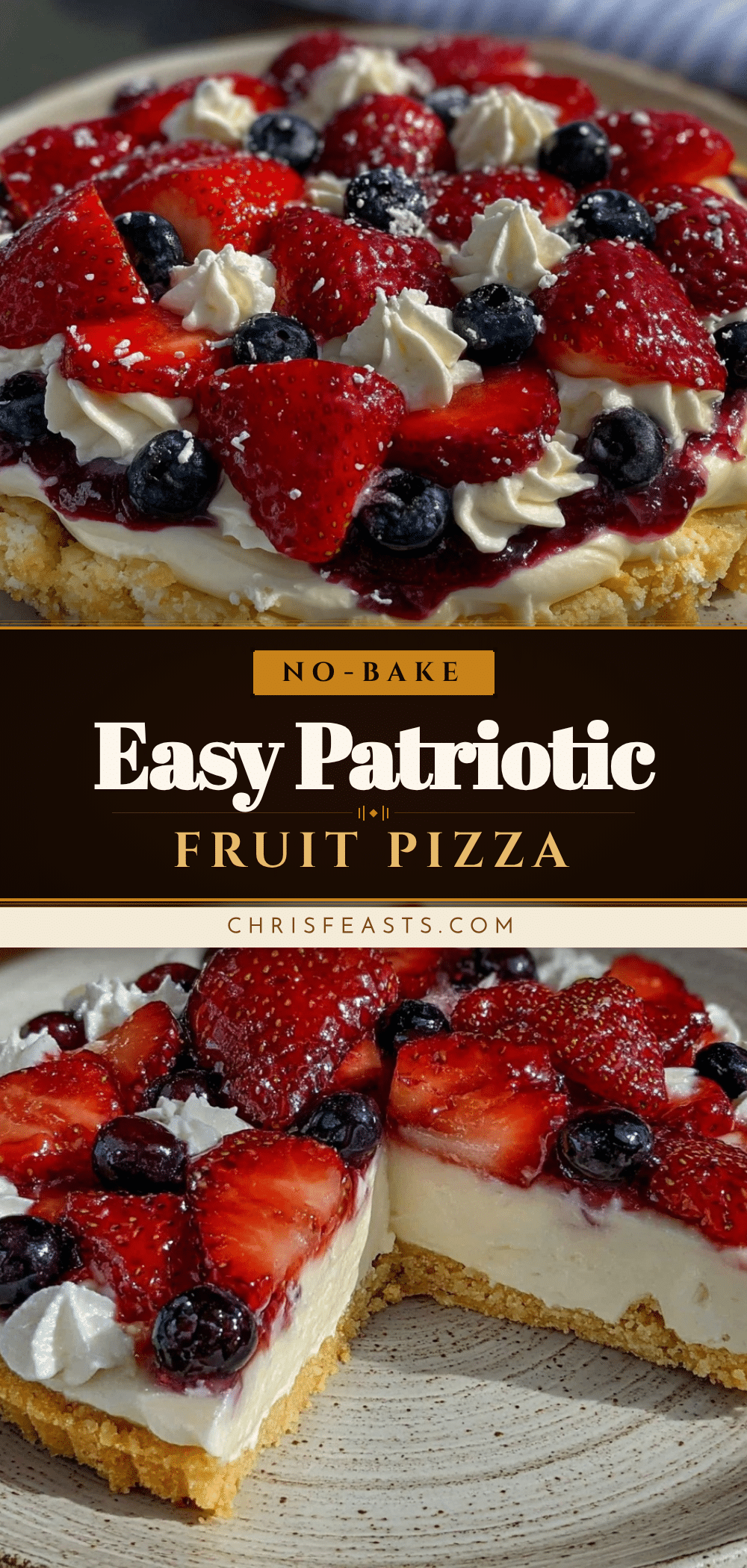 no bake patriotic cream cheese fruit pizza recipe
