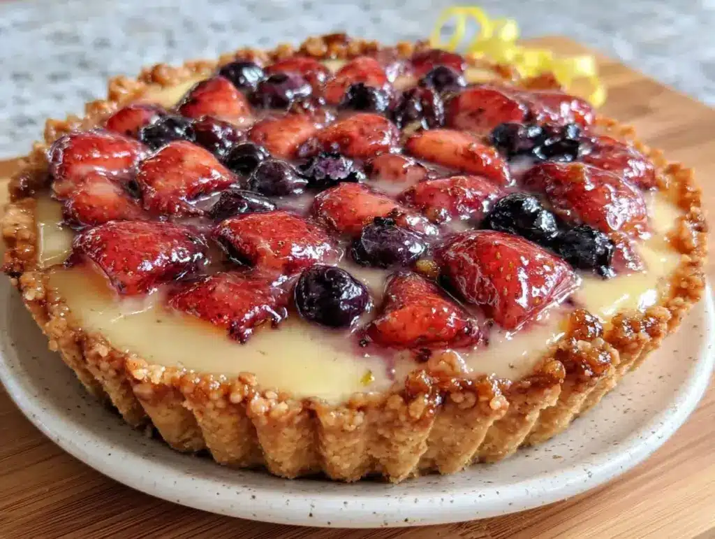 no bake strawberry lemon pie - featured image
