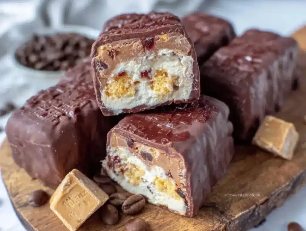 no-churn coffee toffee crunch ice cream bars - featured image