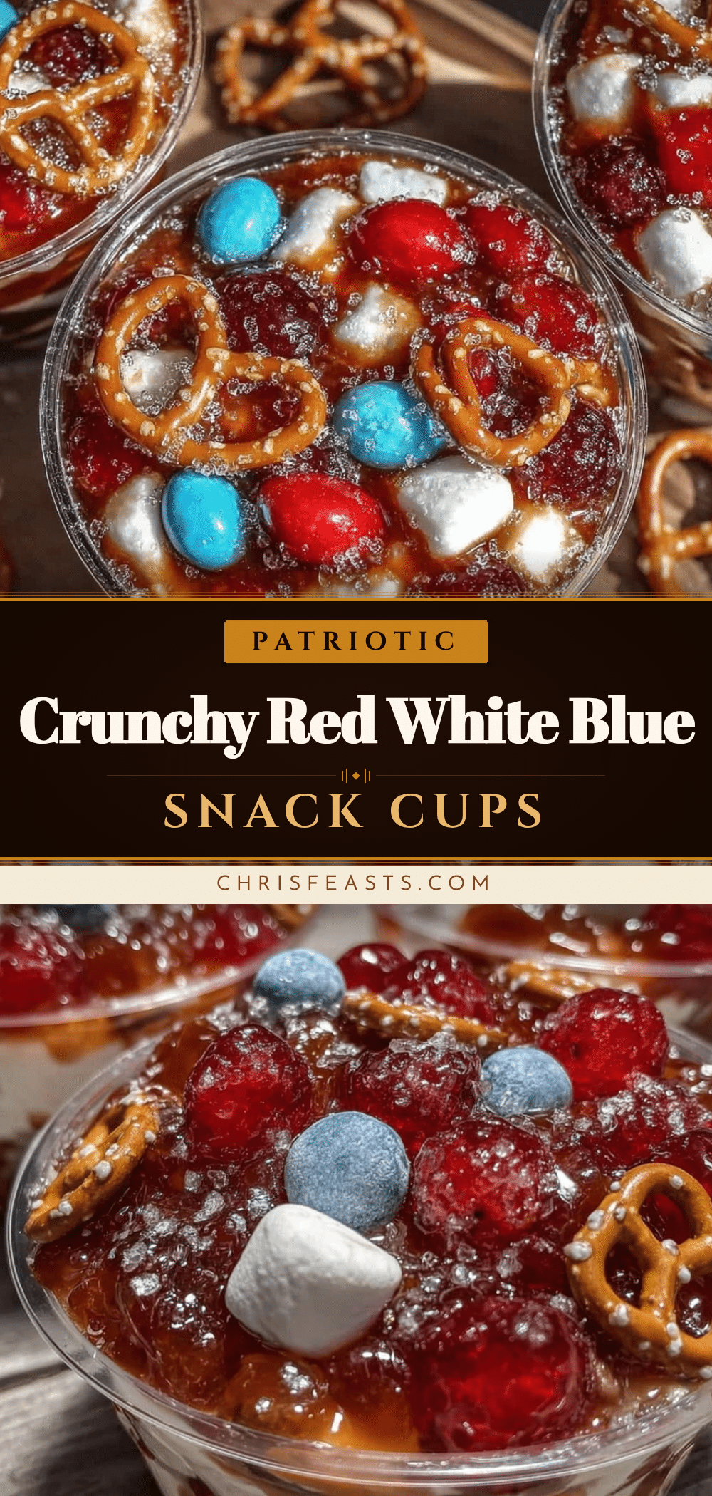 patriotic red white blue sweet snack mix cups recipe