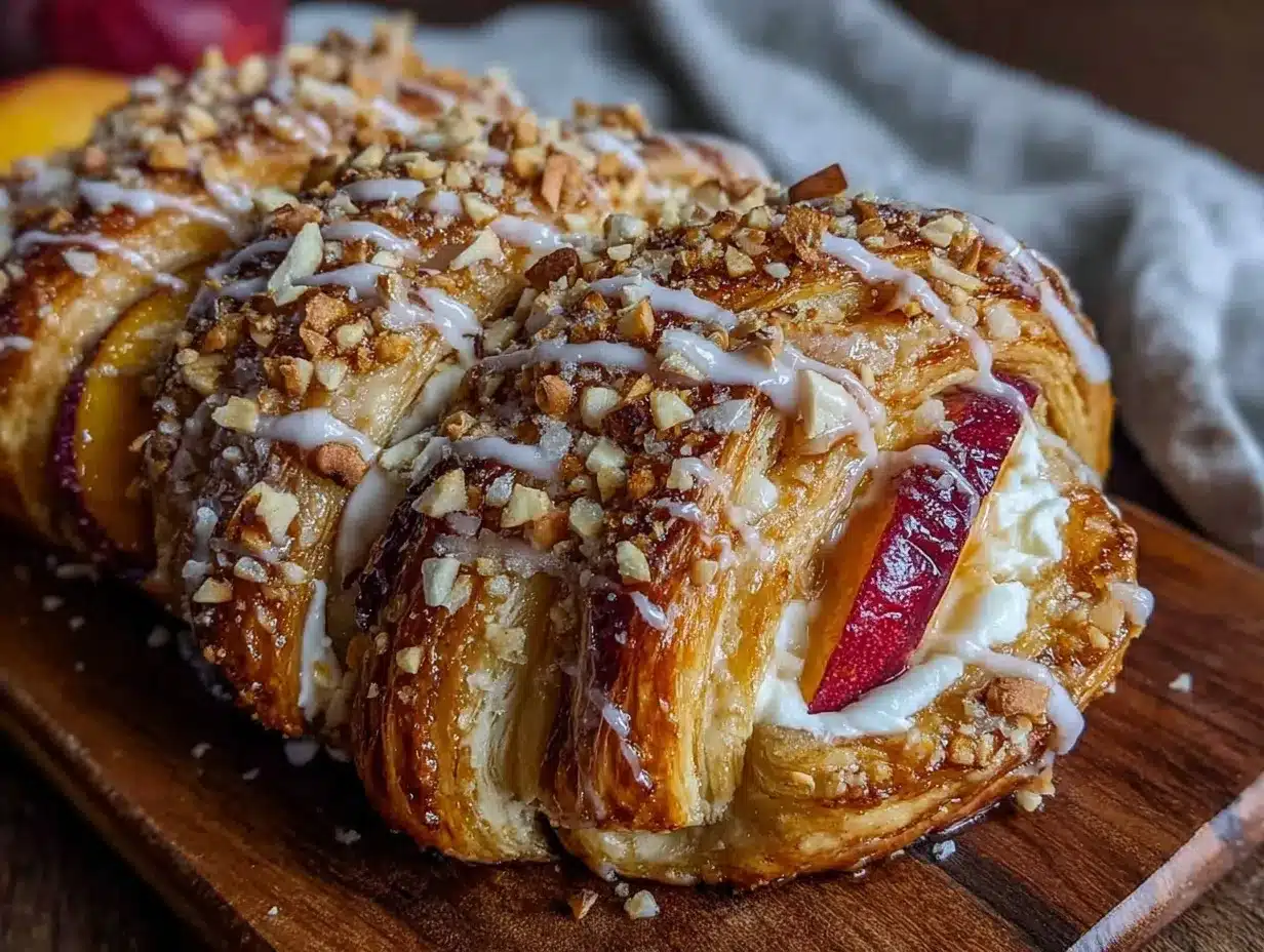 peach and cream cheese Danish braid preparation steps