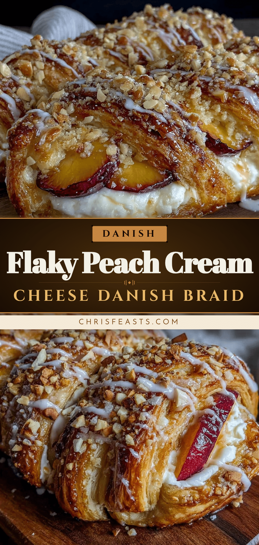 peach and cream cheese Danish braid recipe
