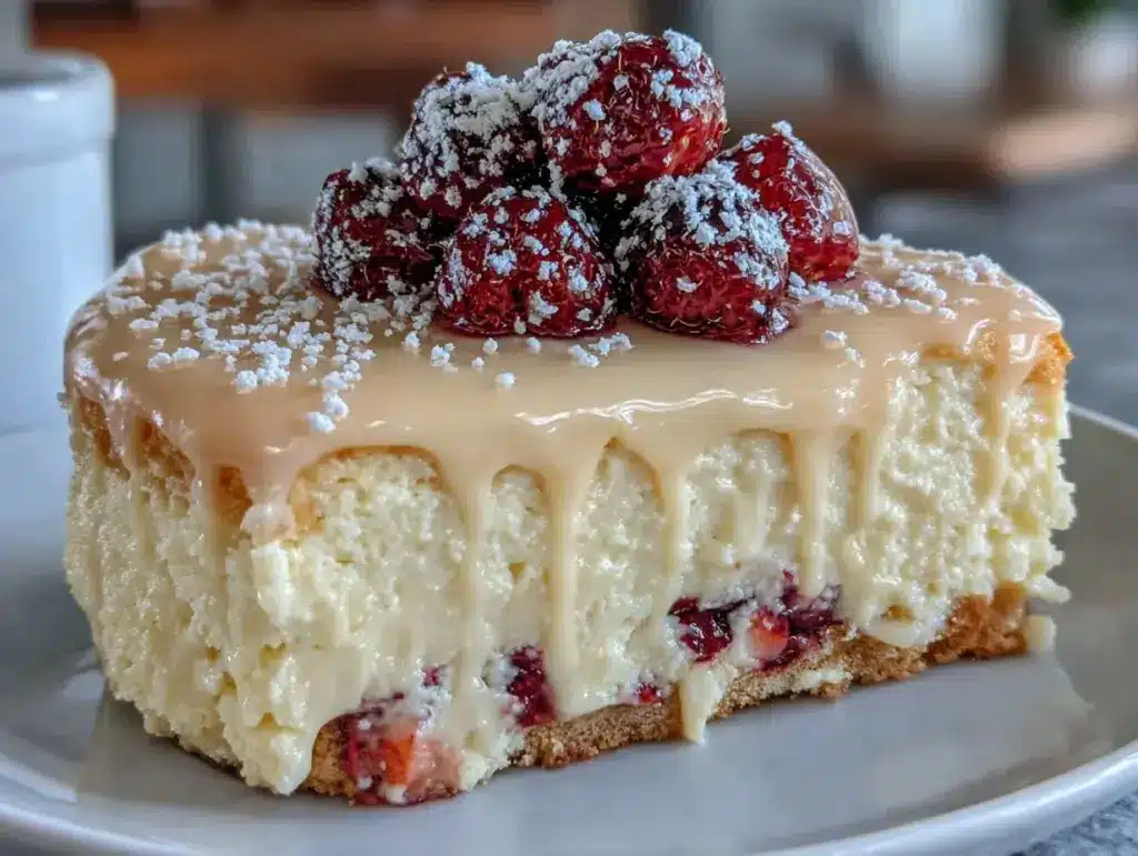 peach melba mirror glaze entremet - featured image