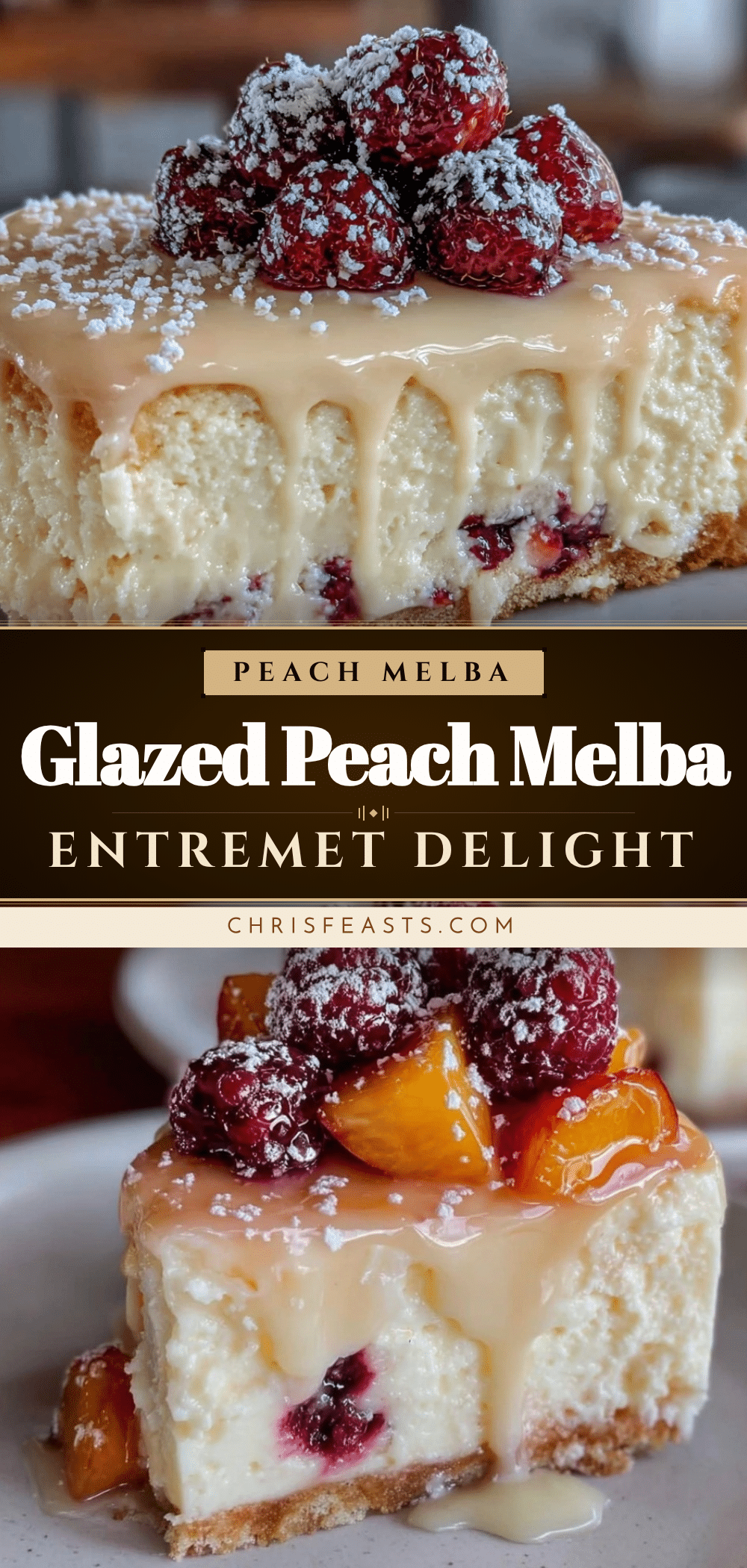 peach melba mirror glaze entremet recipe