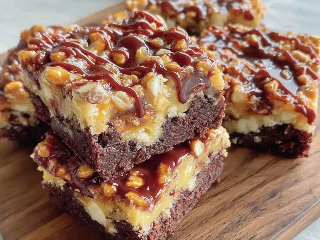 peanut butter pretzel brownies - featured image