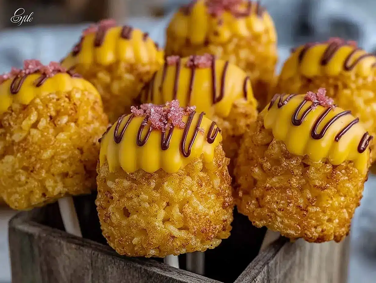 pencil-shaped Rice Krispie treat pops preparation steps