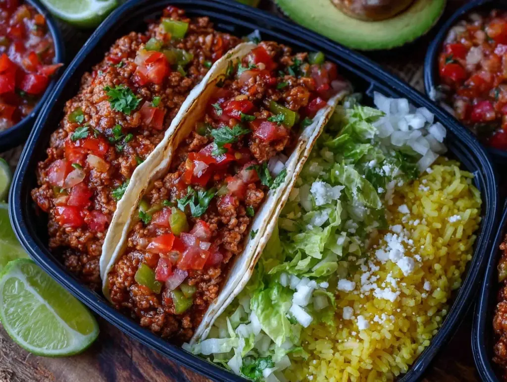 protein-packed turkey taco meal prep - featured image