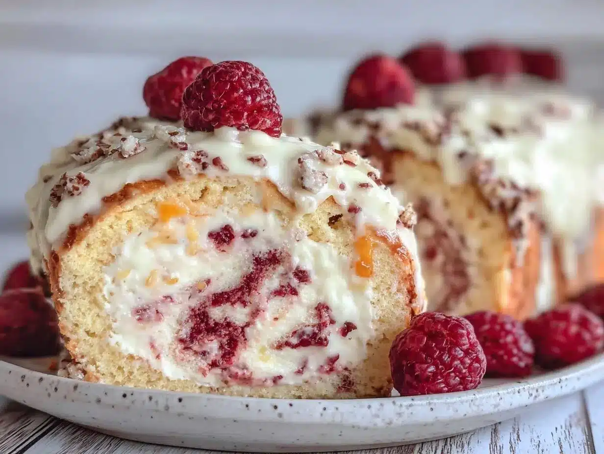 raspberry ripple swiss roll cake preparation steps