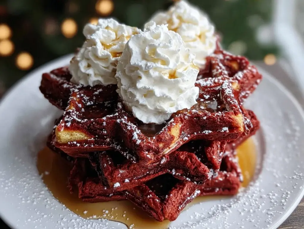 red velvet Belgian waffles - featured image