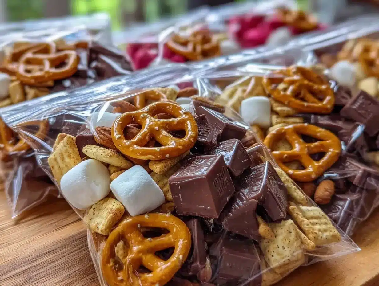 s’mores trail mix bags preparation steps