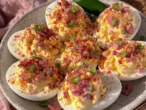 savory bacon jalapeño deviled eggs - featured image