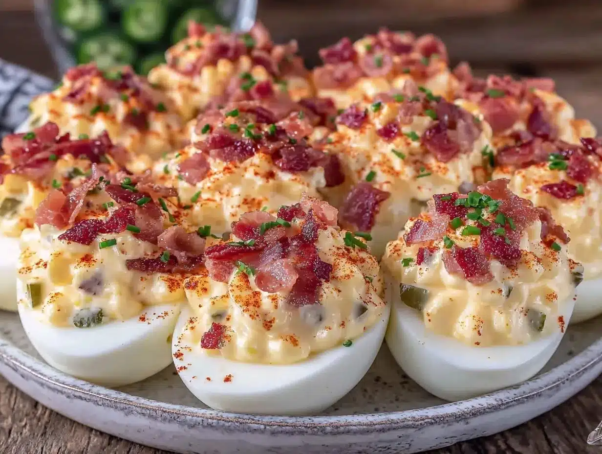 savory bacon jalapeño deviled eggs preparation steps