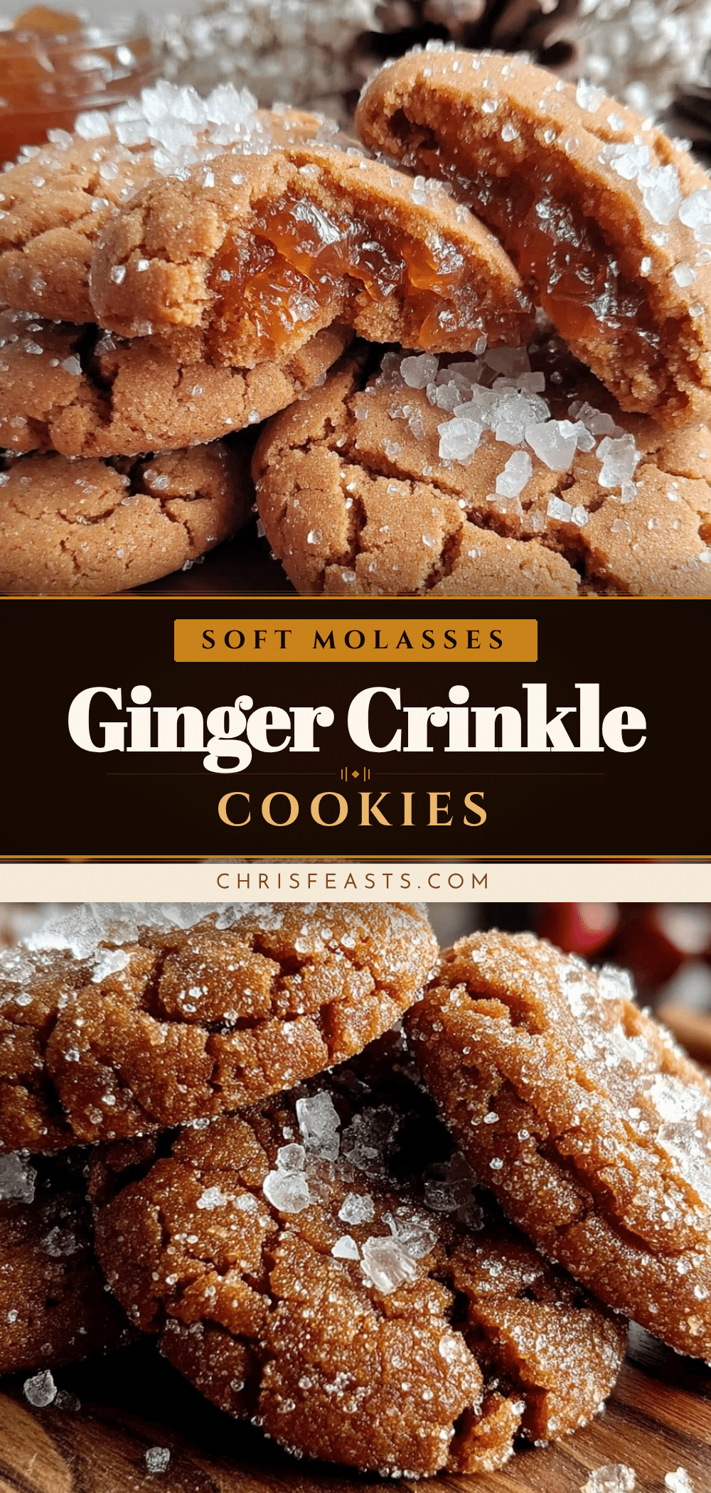 soft molasses ginger crinkle cookies recipe